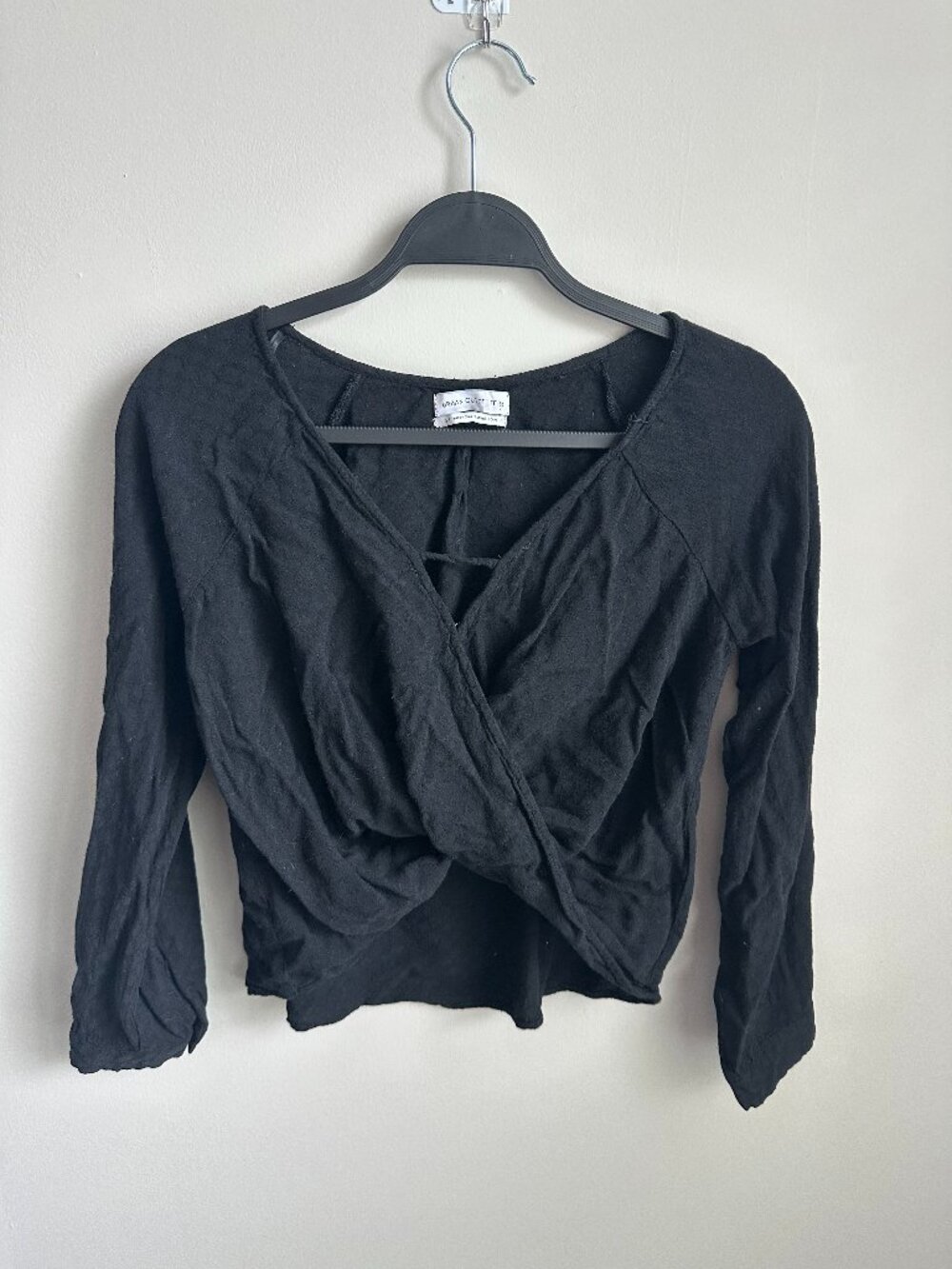 Urban Outfitters NWT Black Criss Cross Front Long Sleeve Top - Women’s Small
